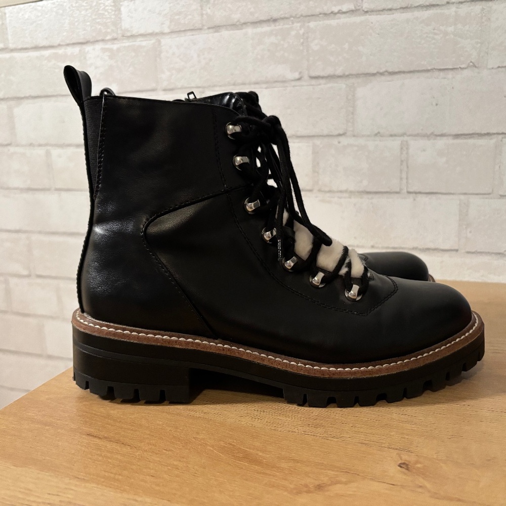 Black Faux Leather Boot